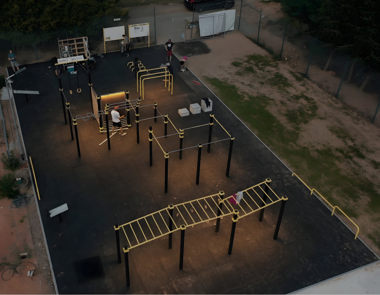 Luftaufnahme der Calisthenics-Anlage Bexbach